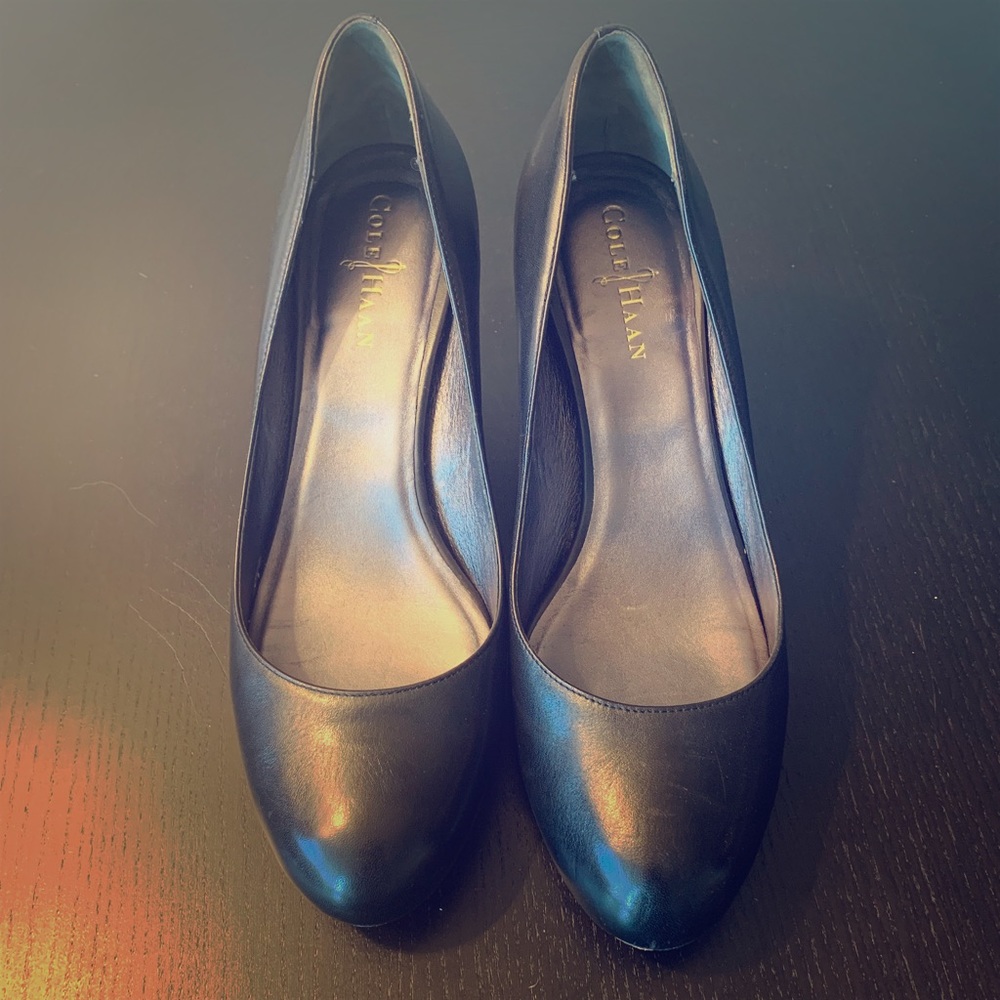 Cole Haan Nike Air Black Leather Heels